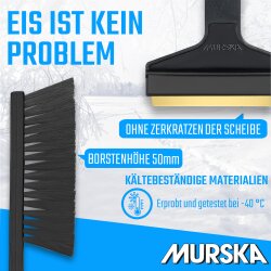2 Stück Kombi Schneebürste und Eisschaber 42 cm Messingklinge Schwarz