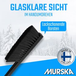 1x Schneebürste Schneebesen Schwarz Murska® Schneefeger 395mm lang Original aus Finnland