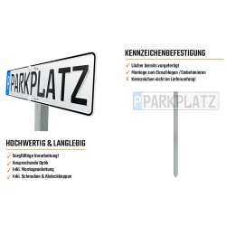 Einschlagpfosten Pfosten Edelstahl Befestigung für Parkplatzkennzeichen Kennzeichen Schilder