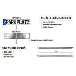 Einschlagpfosten Pfosten Edelstahl Befestigung für Parkplatzkennzeichen Kennzeichen Schilder