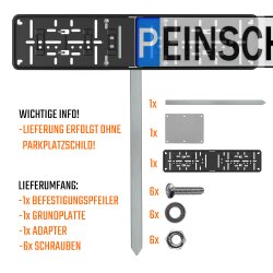 Einschlagpfosten aus Edelstahl mit Halterung zum...