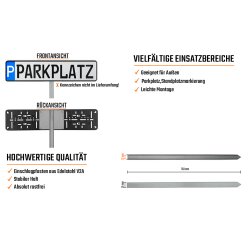 Einschlagpfosten aus Edelstahl mit Halterung zum Einschieben Erdspieß Pfosten Befestigung Parkplatzschild Befestigung