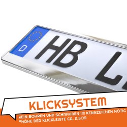 2x KFZ PKW LKW Universal Euro Nummernschildhalter Kennzeichen Halter Träger  Set