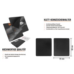 Kennzeichenhalter Motorrad 180x200 Klett Nummernschildhalter Motorradkennzeichenhalter Rahmenlos