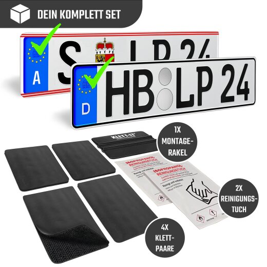 2 Kennzeichenhalter Auto Carbon Look Kennzeichenhalterung KFZ EU Kennzeichen 520 x 110 Halter Nummernschild Halterung PKW LKW Nummernschildhalter Nummernschildhalterung Kennzeichenverstärker