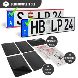 2 Kennzeichenhalter Auto Carbon Look Kennzeichenhalterung...