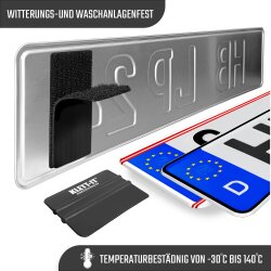 Kennzeichenhalter rahmenlos Nummernschildhalterung Auto Motorrad Roller 4 Stück 10cm x 5,5cm