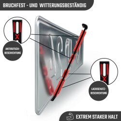 2 Kennzeichenhalter rahmenlos 4 mm flach Nummernschildhalter unsichtbar
