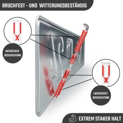 2 Kennzeichenhalter rahmenlos 4 mm flach...