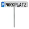 Parkplatzschild Parkplatzkennzeichen mit Edelstahl Einschlagpfosten Wunschtext Schild P-Kennzeichen Wunschprägung inkl. Befestigungsschrauben individuell bis 17 Zeichen