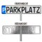 Parkplatzschild Parkplatzkennzeichen mit Edelstahl Einschlagpfosten Wunschtext Schild P-Kennzeichen Wunschprägung inkl. Befestigungsschrauben individuell bis 17 Zeichen