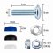 Kennzeichen Schrauben Motorrad M5 x 16mm mit Abdeckkappen - selbstsichernd - 4er Set mit Kappen - Nummernschild Schrauben DIN 84