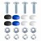 Kennzeichen Schrauben Motorrad M5 x 16mm mit Abdeckkappen - selbstsichernd - 4er Set mit Kappen - Nummernschild Schrauben DIN 84
