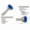 Kennzeichen Schrauben Motorrad M5 x 16mm - Edelstahl - selbstsichernd - mit Abdeckkappen 4er Set mit Kappen - Nummernschild Schrauben ähnlich DIN 84