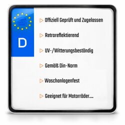 Kennzeichen Motorrad 220x200 mm Wunschkennzeichen DIN-zertifiziert Motorradkennzeichen 22x20cm Nummernschild offiziell amtlich