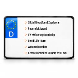 Kennzeichen 280x200 mm Motorrad Roller Quad SUV Wunschkennzeichen DIN-zertifiziert 28x20cm Nummernschild