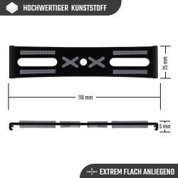 2 Kennzeichenhalter rahmenlos universell Nummernschildhalter unsichtbar Halter für Kennzeichen grau