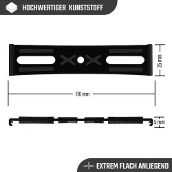 2 Kennzeichenhalter rahmenlos universell Nummernschildhalter unsichtbar Halter für Kennzeichen black