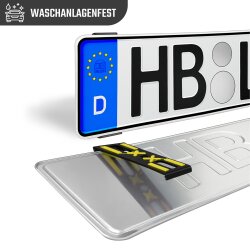 2 Kennzeichenhalter rahmenlos universell Nummernschildhalter unsichtbar Halter für Kennzeichen gelb