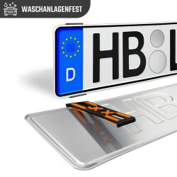 2 Kennzeichenhalter rahmenlos universell Nummernschildhalter unsichtbar Halter für Kennzeichen orange