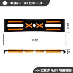 2 Kennzeichenhalter rahmenlos universell Nummernschildhalter unsichtbar Halter für Kennzeichen orange