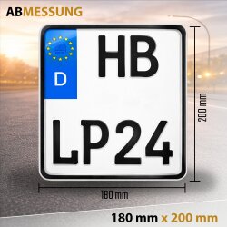 Kennzeichen Motorrad 180x200 mm Carbon Wunschkennzeichen DIN-zertifiziert Motorradkennzeichen 18x20cm Nummernschild Carbon