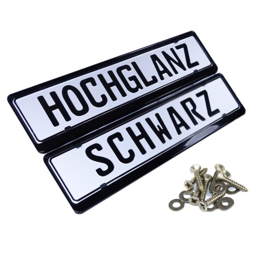 2x Top Kennzeichenhalter Nummernschildhalter Hochglanz Schwarz Made in EU 61 