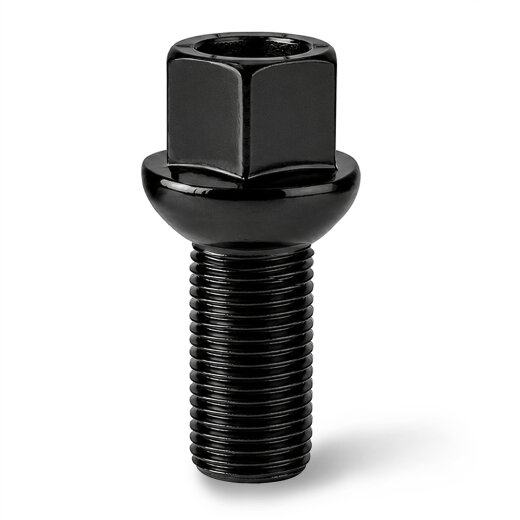 Radschrauben Schwarz Kugelbund R13 M14 x 1,5 x 27 mm SW17 für Audi VW Seat Skoda Ford