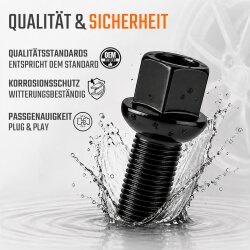 Radschrauben Schwarz Kugelbund R13 M14 x 1,5 x 27 mm SW17...