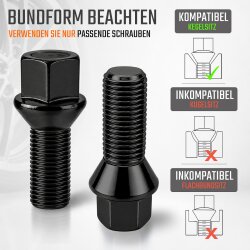 Radschrauben M14 x 1,5 Kegelbund 60° 28mm SW17 für Audi VW Seat Skoda Mercedes