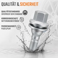 Radschrauben M12 x 1,25 Flachbund 17 mm SW17 für Peugeot Citroen Opel DS Fiat