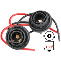 2x PY21W Fassung Sockel Reparatur Kabel BAU15s 1156 Pins 150° Reparatur Stecker