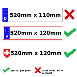 2 Kennzeichenhalter Edelstahl poliert passend für Österreich 520x120mm