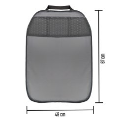 1 Stück Rückenlehnenschutz Sitzschoner Lehnenschutz Hecksitzschoner Kunstleder mit 3 Taschen in grau
