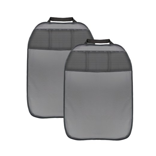 2 St&uuml;ck R&uuml;ckenlehnenschutz Sitzschoner Lehnenschutz Hecksitzschoner Kunstleder mit 3 Taschen in grau