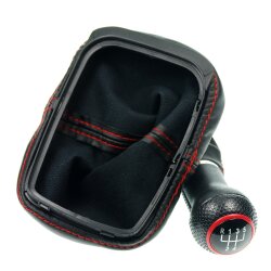 Schaltknauf Schaltsack Naht Rot für VW Golf 4 IV VW Bora 12mm 5 Gang