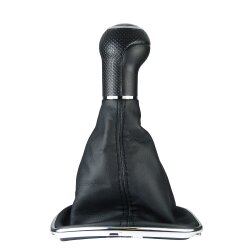 Schaltsack Schaltmanschette Schaltknauf 6-Gang für VW Golf 4 IV VW Bora mit Chrom Rahmen 12 mm