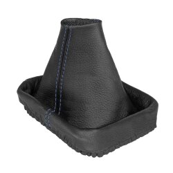 Schaltsack Schaltmanschette für VW Golf 4 IV Bora 100% Echtleder Schwarz Blau
