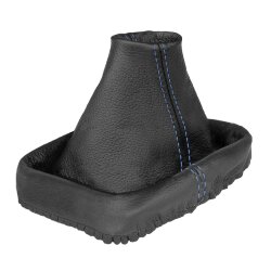 Schaltsack Schaltmanschette für VW Golf 4 IV Bora 100% Echtleder Schwarz Blau
