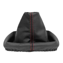 Schaltsack Schaltmanschette für VW Golf 4 IV Bora 100% Echtleder Schwarz Rot