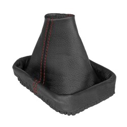 Schaltsack Schaltmanschette für VW Golf 4 IV Bora 100% Echtleder Schwarz Rot